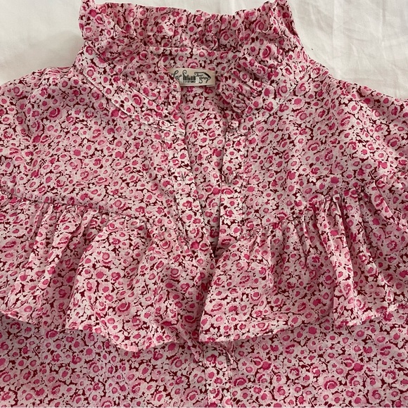 LoveShackFancy Erica Floral Ruffle Top - Picture 9 of 14